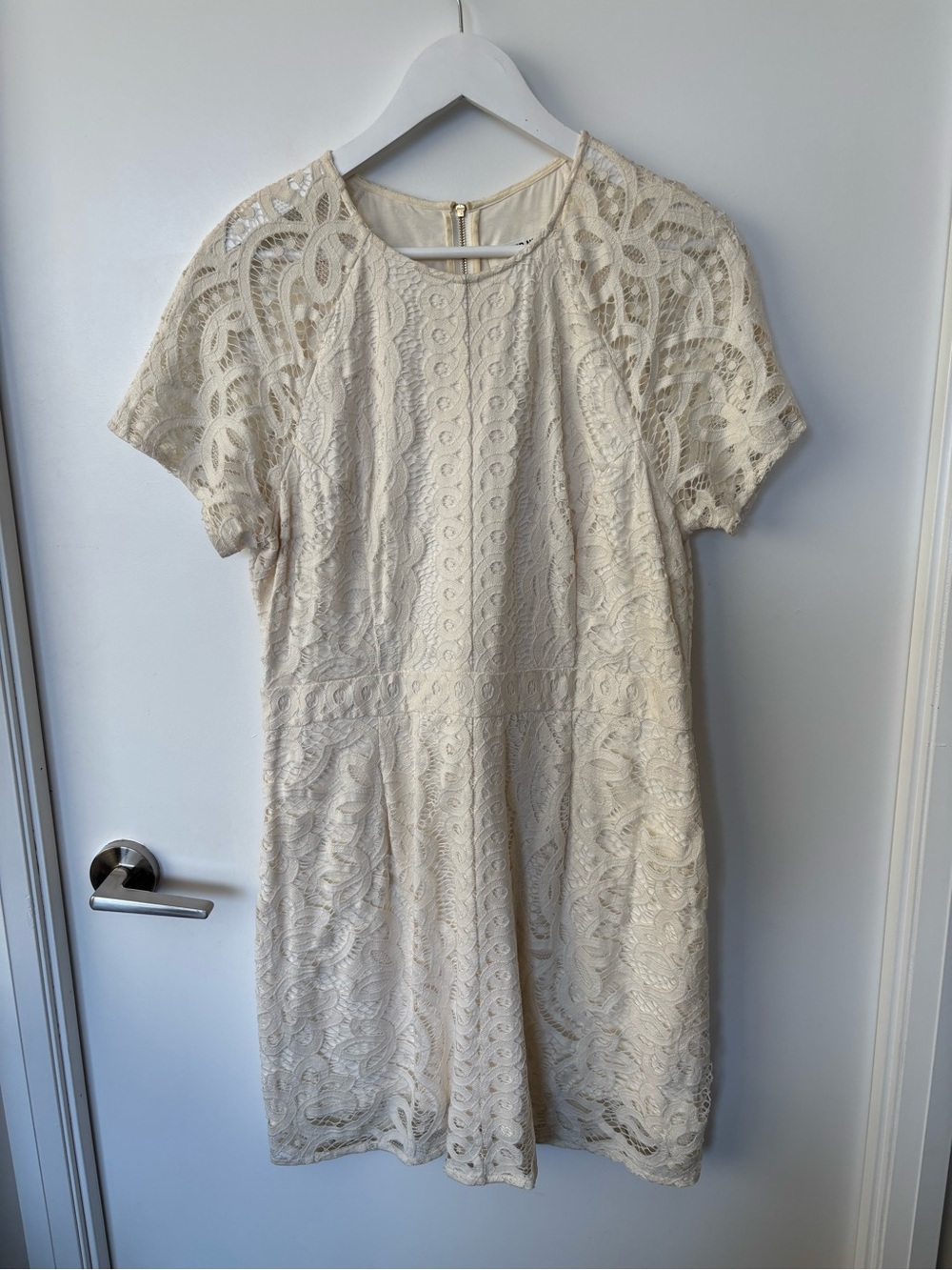 Evernew Melbourne Size 12 Lace Overlay Dress with gold zipper detail
